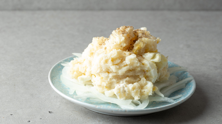 Mashed potato salad on a plate