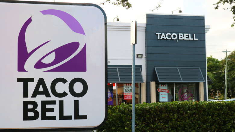 Taco Bell sign outside a restaurant