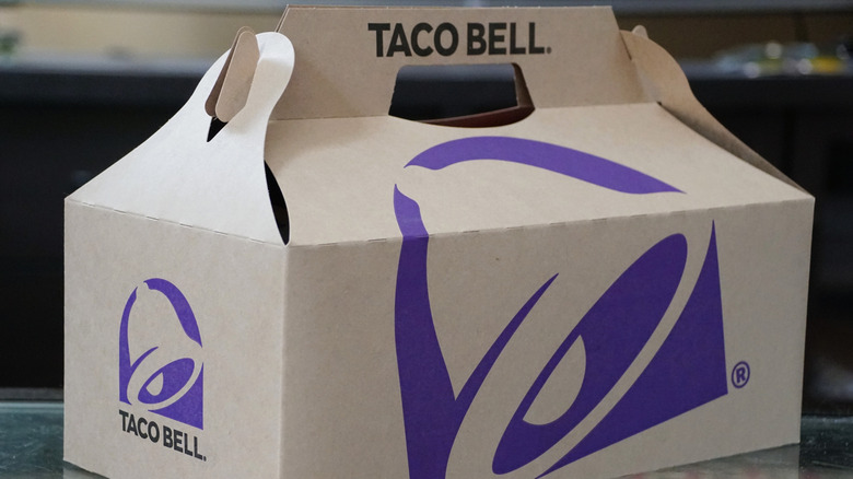 Taco Bell takeout food box