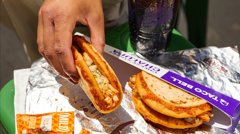 Taco Bell Cheesy Street Chalupa with chicken