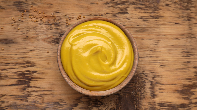 Small bowl of mustard