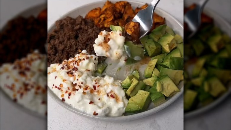 The viral cottage cheese, beef, and sweet potato bowl
