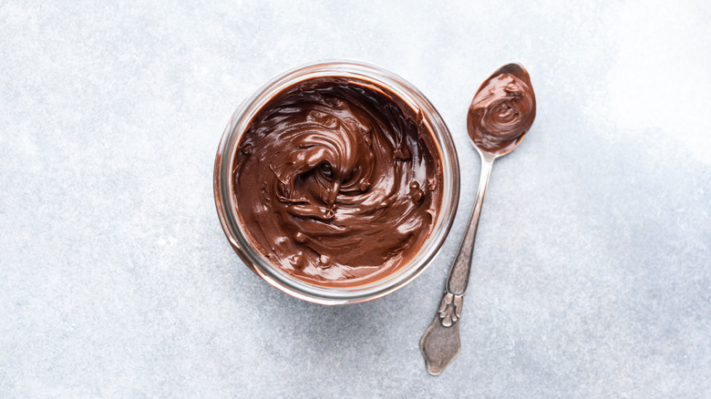 Chocolate peanut butter in jar