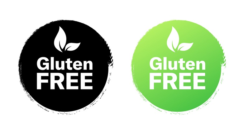 Symbols that say gluten free in black and green