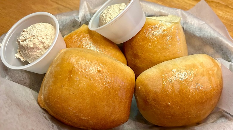 Close up of Texas Roadhouse rolls