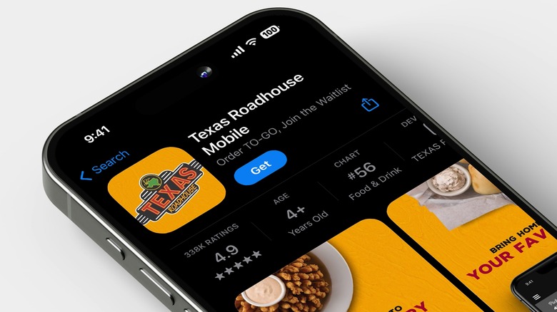 Texas Roadhouse app on a phone