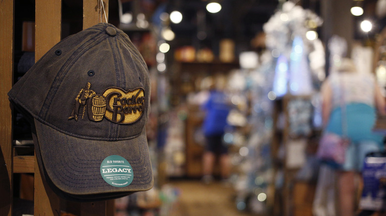 baseball cap displayed inside cracker barrel