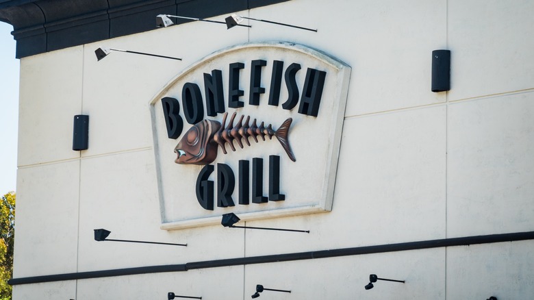 exterior view of Bonefish Grill with bony fish logo