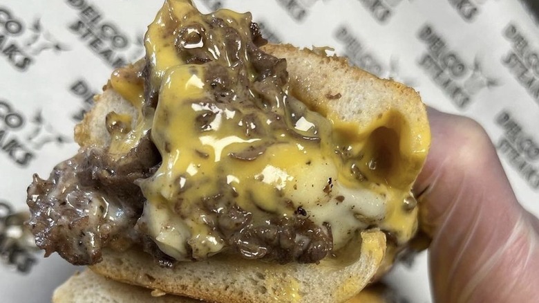 Super cheesy Delco Steaks