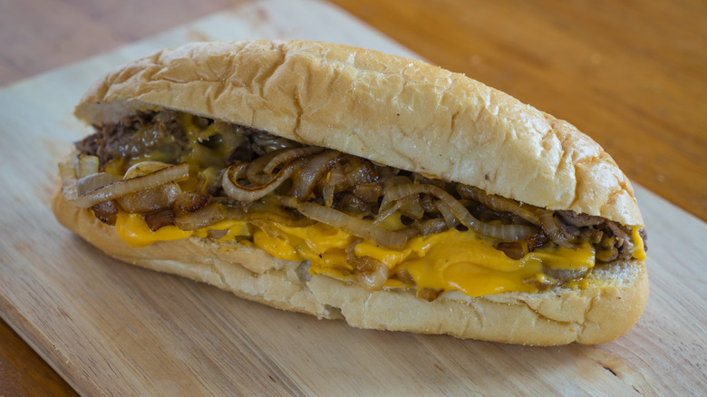 Cheesesteak with cooked onions