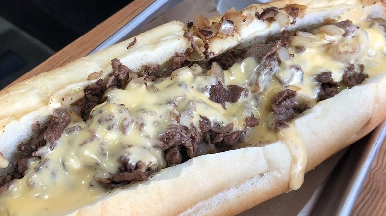 Cheesesteak with homemade cheese whiz
