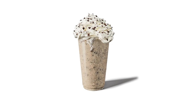 Oreo milkshake with whipped cream on top