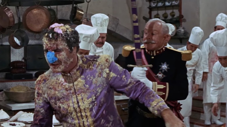 A still from "The Great Race," showing actors in its pie fight scene