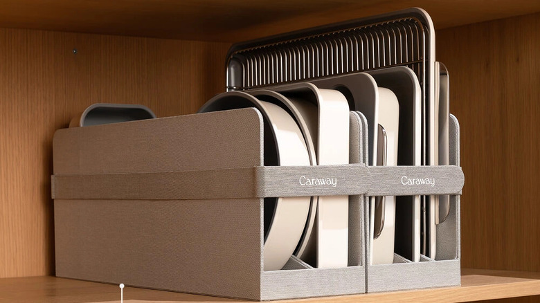 Caraway Home 11-piece bakeware set in organizer