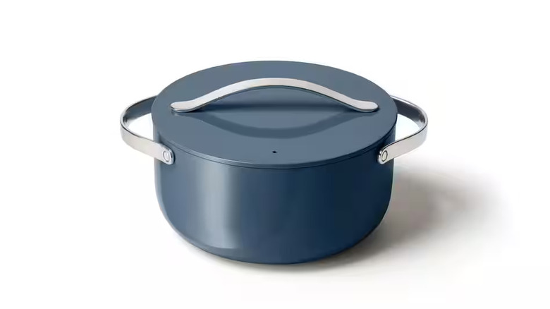 Caraway Home 6.5 qt. Ceramic Dutch Oven on the stove