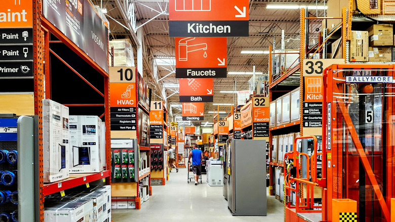 Home Depot kitchen aisle
