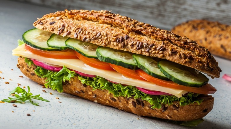 vegetarian submarine sandwich