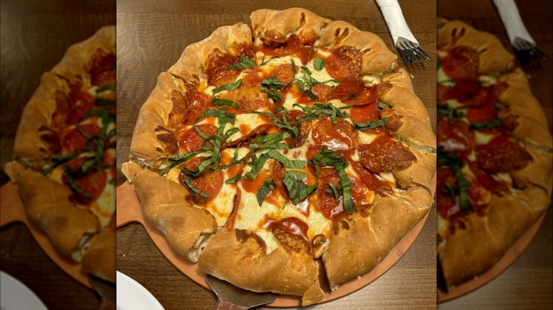 A pizza at Beau Jo's restaurant