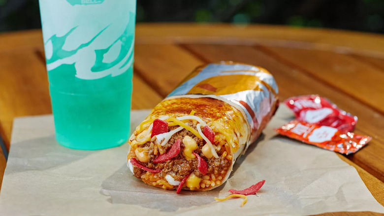 Grilled Cheese Burrito and Baja Blast