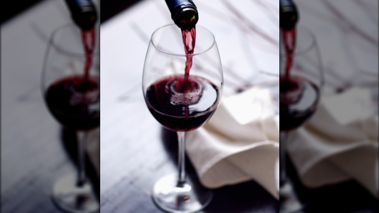 Pouring a glass of Cabernet Sauvignon