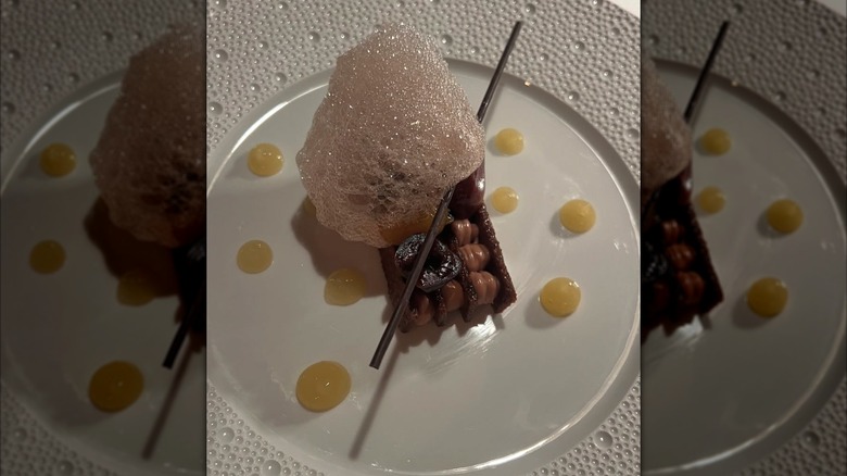 A plate of fancy food is served at Navio - Half Moon Bay