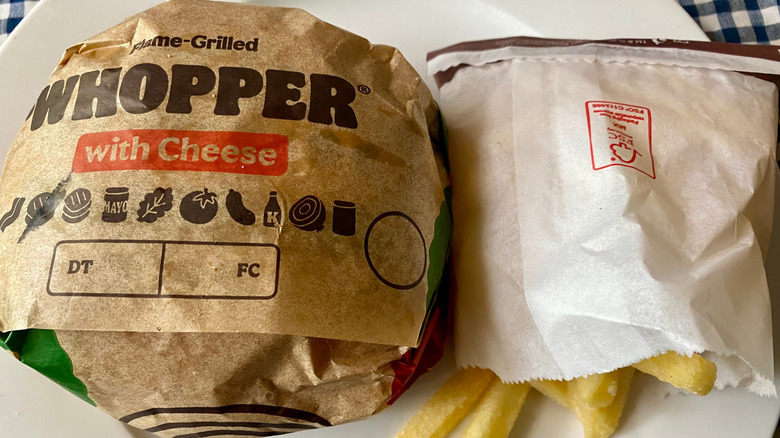 A Whopper with Cheese with fries