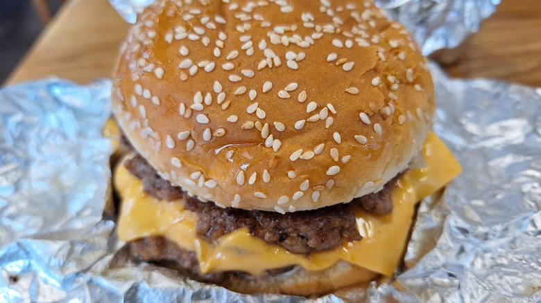 A Five Guys cheeseburger
