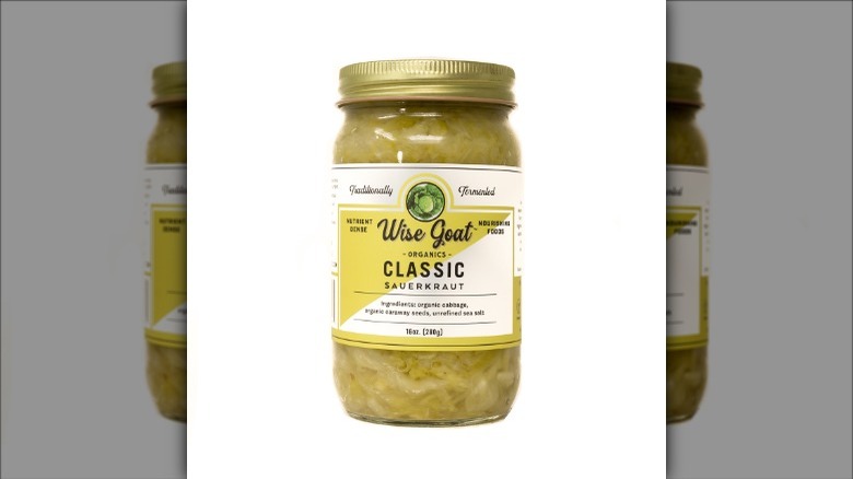 Wise Goat Organics' sauerkraut jar