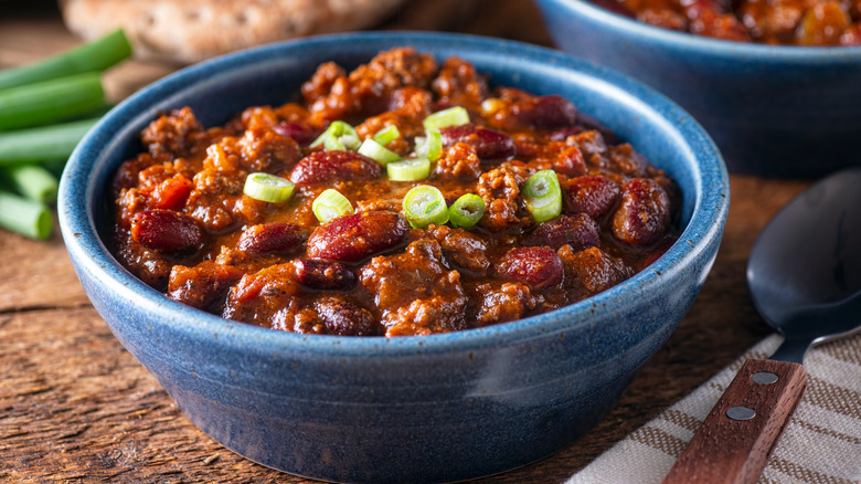 Bowl of beef chili 