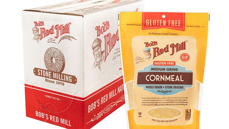 a bag of Bob's Red Mill cornmeal
