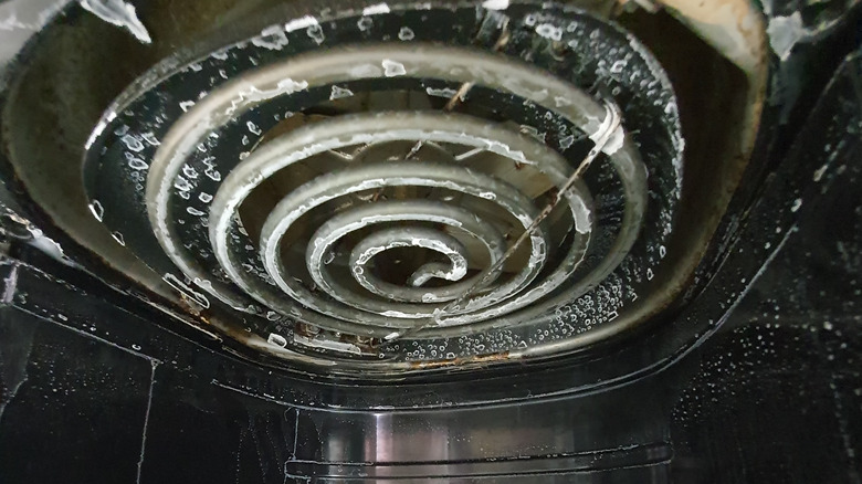 Dirty air fryer interior