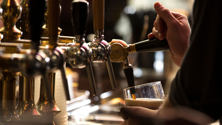 bartender pouring draught beer 