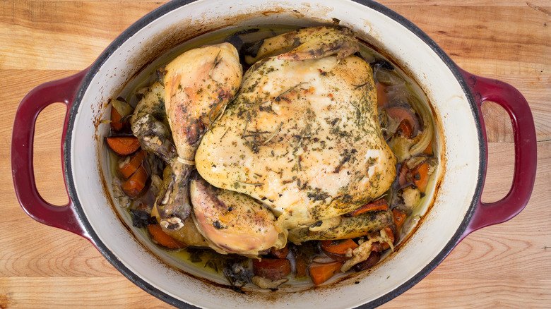 Whole chicken in slow cooker