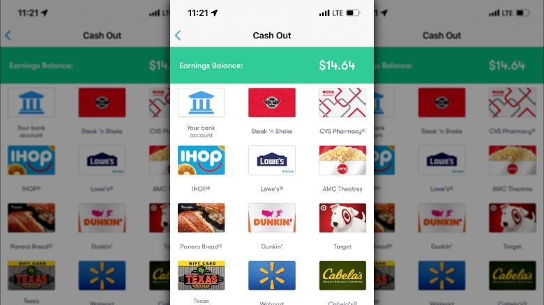 Upside rewards screen