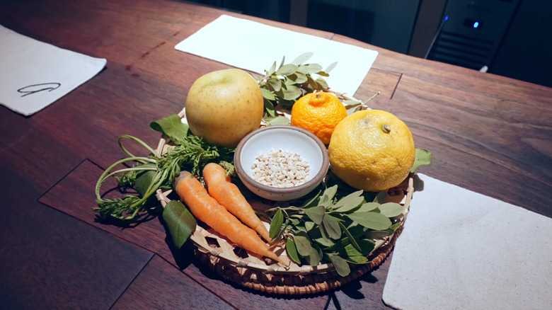 Basket of fruits and vegetables