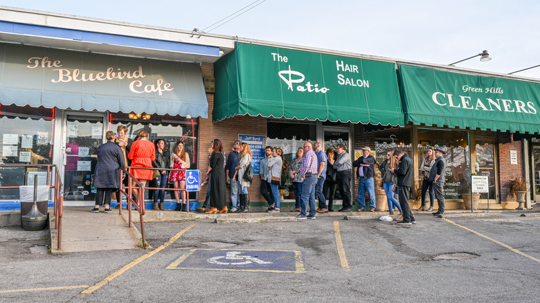 Line outside the Bluebird Cafe