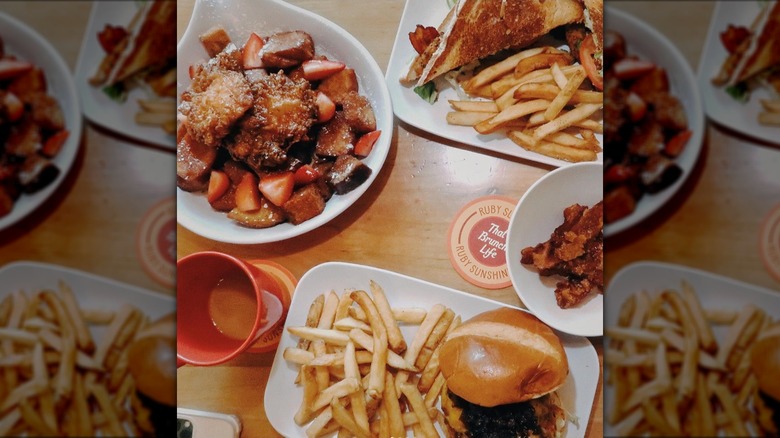 Brunch dishes at Ruby Slipper