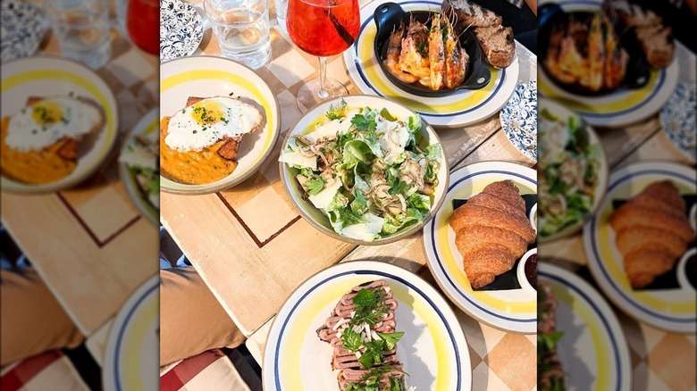 Brunch dishes and drinks