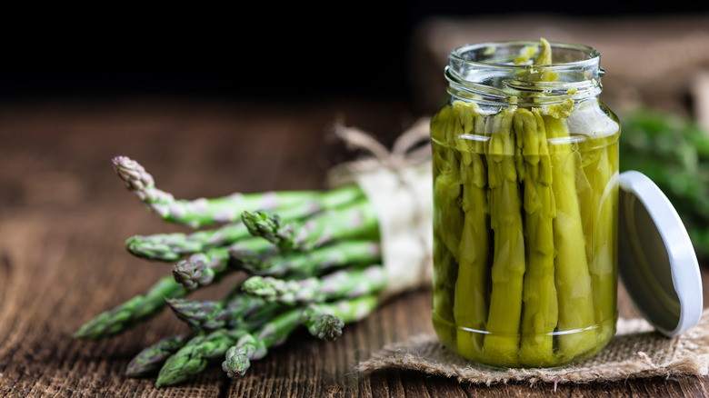 Fresh and canned asparagus