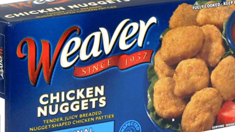 Weaver chicken nuggets box white background