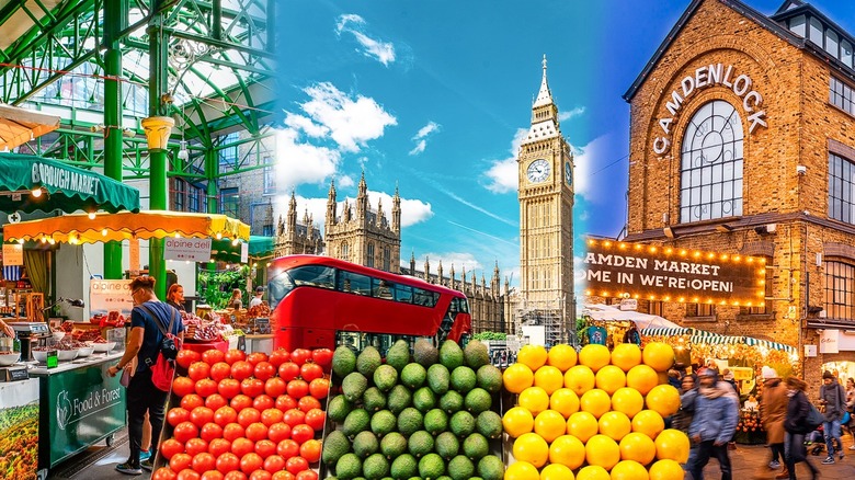 London and its food markets collage 