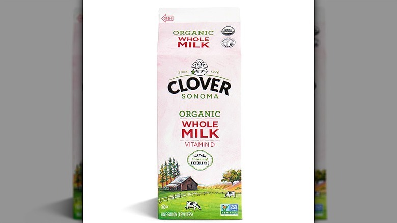 Carton of Clover Sonoma milk