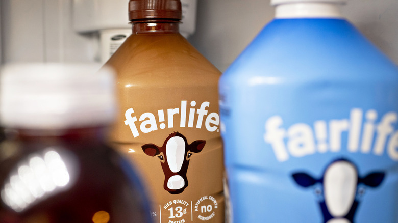 Bottles of Fairlife milk
