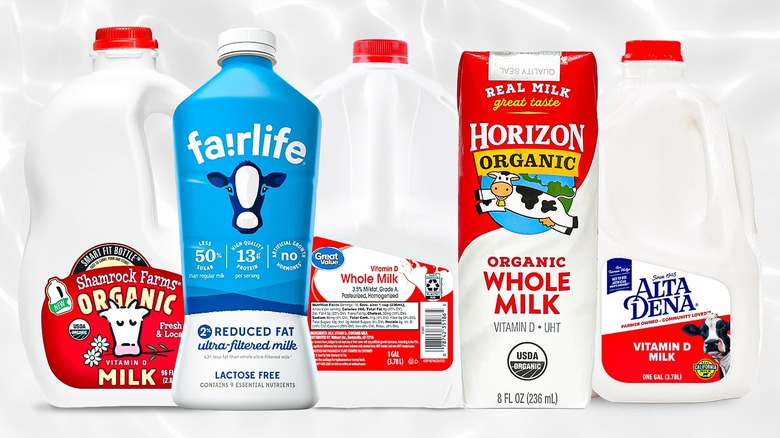 milk cartons by different brands