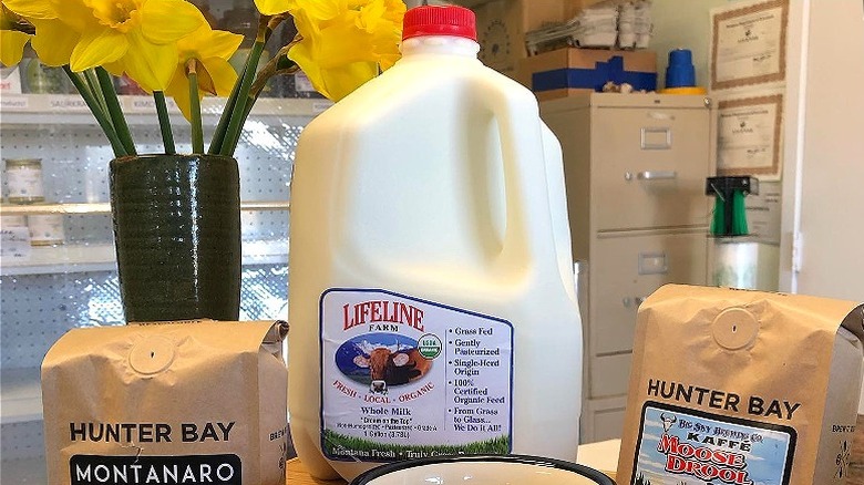 Bottle of Lifeline Farm milk