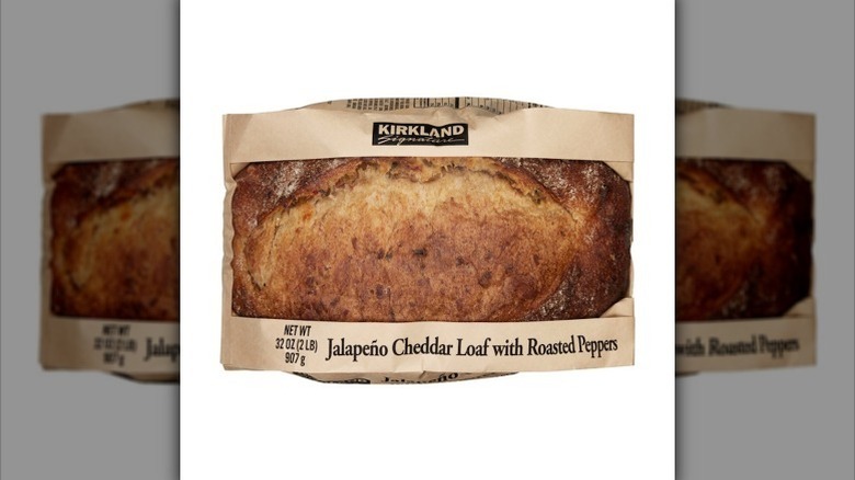 Cheddar jalapeno bread on white background