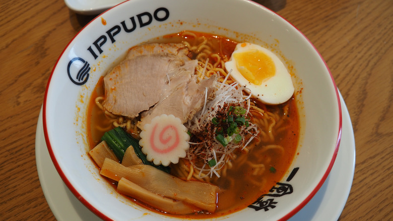 Ippudo ramen in a bowl