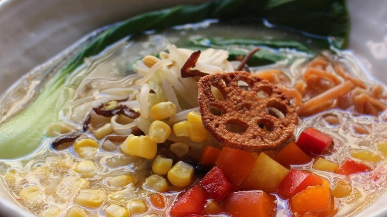 Bowl of vegan miso ramen