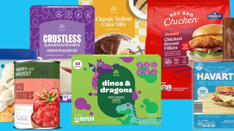 Examples of new Aldi-branded packaging