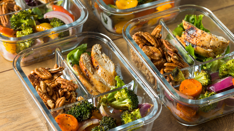 Salads in food storage containers